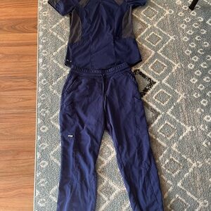 Greys Anatomy Women's Navy Blue Scrub Set